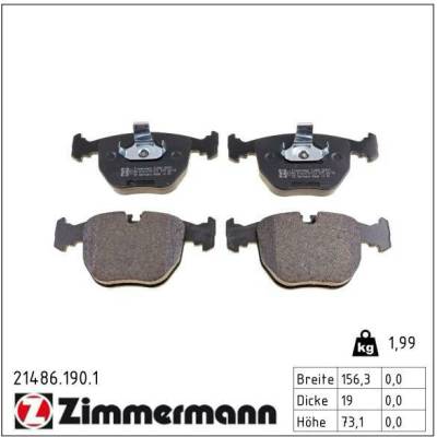ZIMMERMANN Sada brzdových platničiek kotúčovej brzdy 214861901