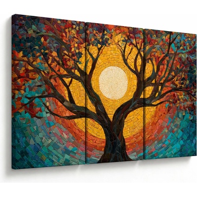 Obraz - Slunce v koruně stromu života, třídílný 120x80 cm
