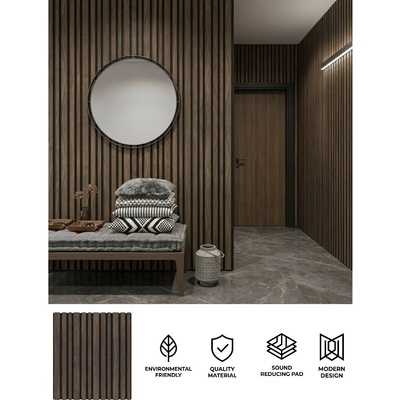 Dřevěné lamely akustický panel na zeď - moderní 3D panely 270 x 60 cm - TIMBA