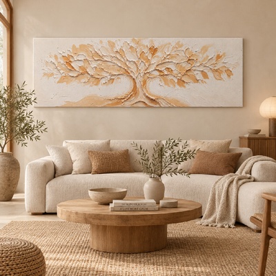Obraz na plátně - Strom života Probuzení Země FeelHappy.cz Rozměr obrazu (Šířka x Výška): 180 x 60 cm