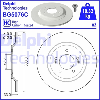 DELPHI Brzdový kotúč BG5076C