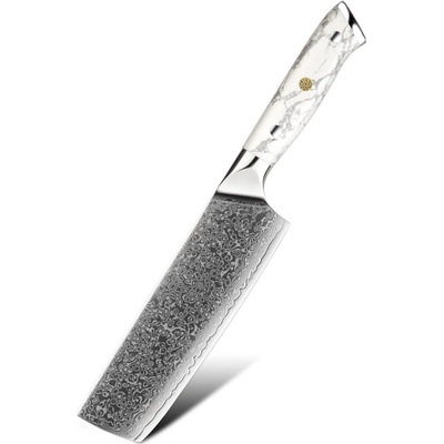 IZMAEL Damaškový kuchynský nôž Yuzuki Nakiri/Biela 16 cm