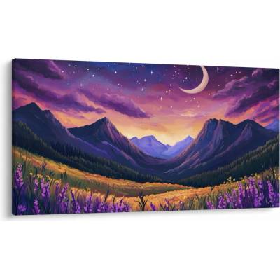 Obraz - Fialová krajina, jednodílný 120x70 cm