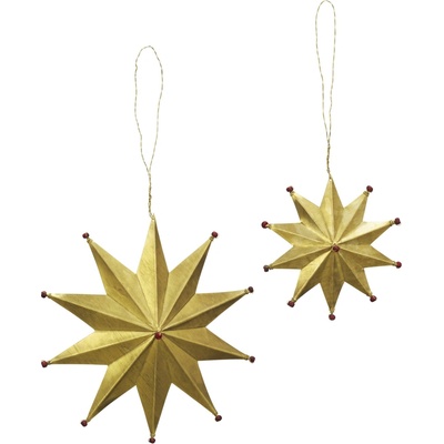 MADAM STOLTZ Vánoční dekorace Gold Star menší, zlatá barva, kov