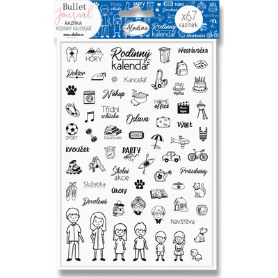 Aladine Diářová razítka Stampo Bullet Journal Rodinný kalendář