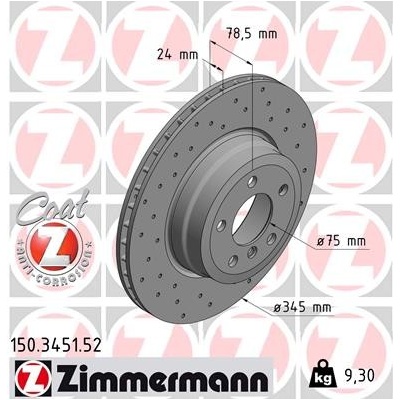 ZIMMERMANN Brzdový kotúč 150345152