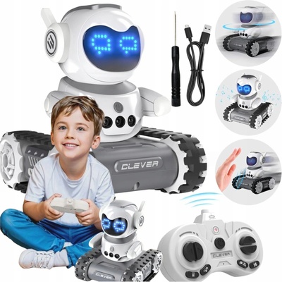 BOUNN Dálkově ovládaný robot jezdící, bílý, interaktivní, dosah 30 m