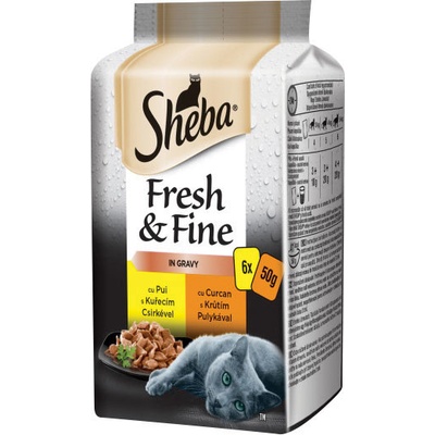 Sheba Fresh & Fine kuracie morčacie a kačacie 6 x 50 g