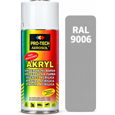 PRO-TECH akrylová farba v spreji 400 ml – hliníková svetlá (RAL 9006)