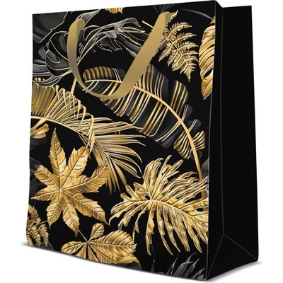 PAW Dárková taška stredná - Gold Leaves 20x10x25 cm