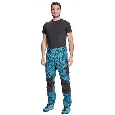 Cerva Maskáčové montérky Neurum camouflage petrolejová