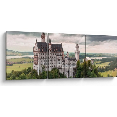 Obraz - Zámok na skalách, trojdielne 150x50 cm