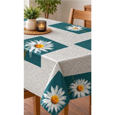 Obrus PVC DOW941, metráž, 20 m x 140 cm, retro dlaždicový motív a kvety, IMPOL TRADE