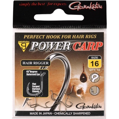 Gamakatsu Power carp hair rigger NS black vel.12 10 ks