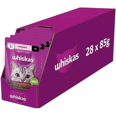WHISKAS Adult 28 x krmivo pre dospelé mačky v omáčke s lososom 85 g