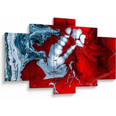 Obraz abstraktních skvrn, pětidílný 150x105 cm