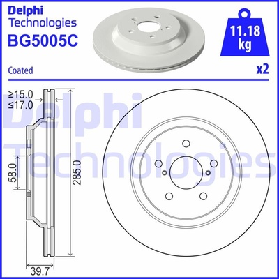 DELPHI Brzdový kotúč BG5005C