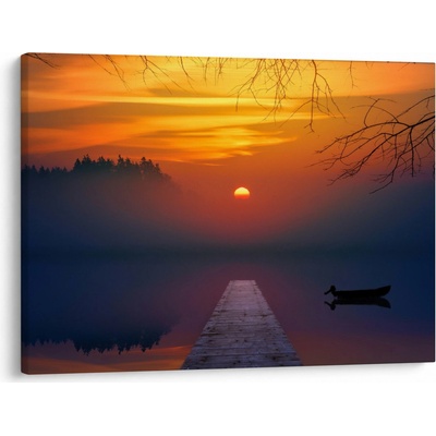 Obraz mostu při západu slunce, jednodílný 70x50 cm