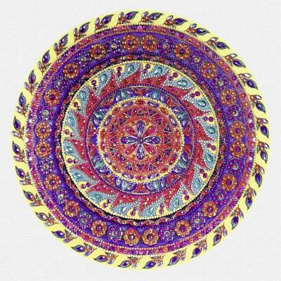 URSUS Diamond Art Painting umělecká sada - Mandala fialovožlutá