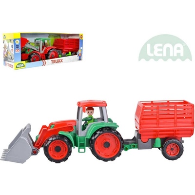 Lena Truxx Traktor s přívěsem na seno v krabici