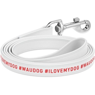 Wau Dog Ploché kožené vodítko s nápisom I LOVE MY DOG