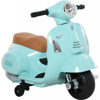 HOMCOM VESPA elektrická motorka dětská motorka elektrické vozidlo 18-36 měsíců 3 km/h LED světlo zvuk PP plast kov zelená 66,5 x 38 x 52 cm