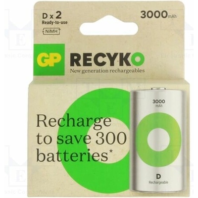 GP GPRHC30DC002 Akum: Ni-MH; D; 1,2V; 3000mAh; ReCyko; Ø34,2x61,5mm; -20÷50°C; 2ks. – Hledejceny.cz
