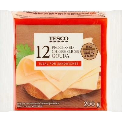 Tesco Tavený sýr s goudou plátkový 12 x 16,67g