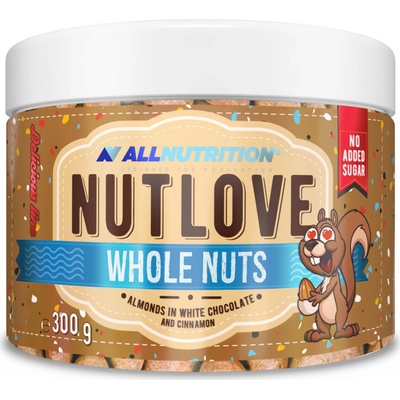 AllNutrition Nutlove Whole Nuts Mandle v bílé čokoládě se skořicí 300 g