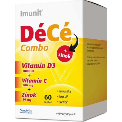 DéCé Combo 1500 Imunit tabliet Vitamín D3 1000 IU + Vitamín C 500 mg 60 tabliet