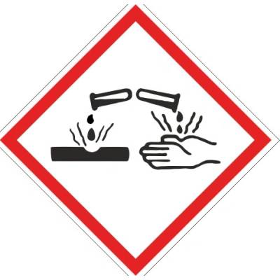 Traiva s.r.o KOROZIVNÍ - Symbol CLP (GHS) 05 Verze: Samolepka 26 x 26 mm tl. 0.1 mm - arch 77 ks - Kód: 04529