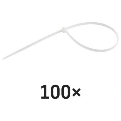 Emos A2856 Sťahovacie pásky biele 350×4.8mm 100ks A2856 - Pásky sťahovacie - O90mm, 22kg, nylon PA66
