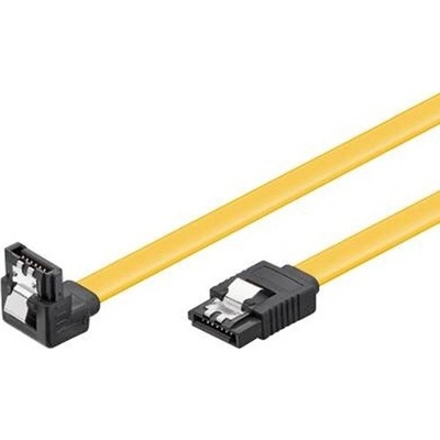 PremiumCord kfsa-15-07 0,7m SATA 3.0 datový kabel 1.5GBs / 3GBs / 6GBs, kov.západka, 90°