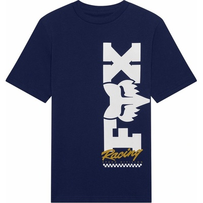 Fox Yth Checker Ss Tee Navy