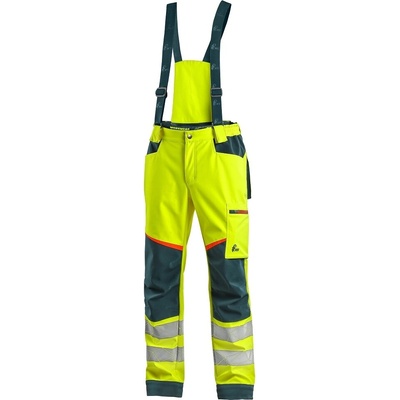 CXS nohavice BEDFORD výstražné pánske softshell žlto-petrolová