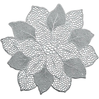 Zeller prostírání Flower stříbrná 43cm