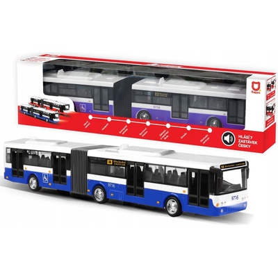 Rappa kloubový autobus se zvukem a světly, 1:43, 36cm, vícebarevný