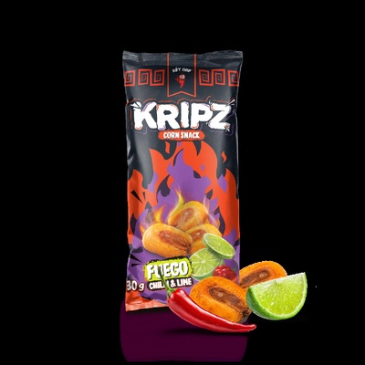 HOT CHIP Kripz Corn Snack Fuego Chilli and Lime 30 g