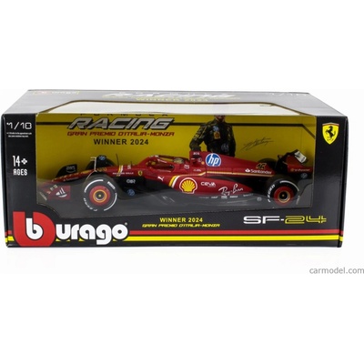 Bburago Ferrari F1 Sf 24 Team Scuderia Ferrari N 16 Winner Italy Monza Gp 2024 Charles Leclerc Červená Bílá Černá 1:18