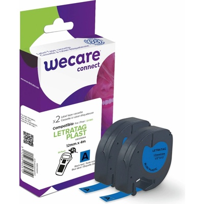 WECARE ARMOR páska 2ks kompatibilní s DYMO S0721650,Black/Blue,12MM*4M - K80056W4