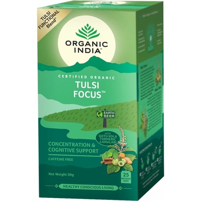Organic India Tulsi Focus porciovaný čaj 25 vreciek