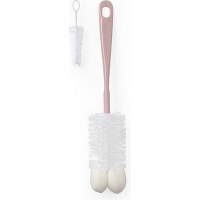 BabyOno Kartáč na kojenecké lahve s mini kartáčkem Pink