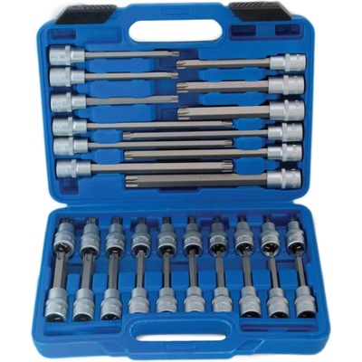Zástrčné hlavice TORX 1/2", standardní, prodloužené a extra dlouhé, T20-T70, 32 ks - SATRA S-ST3212 – Hledejceny.cz