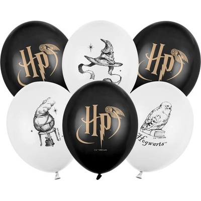 Party Deco Harry Potter Balónky Kouzelné motivy, černé a bílé