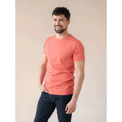 CityZen DAVOS pánské tričko slim fit lososové
