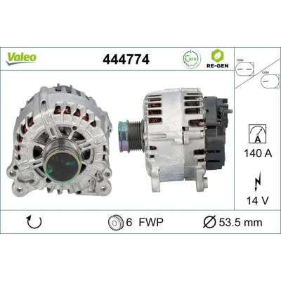 VALEO Alternátor VALEO RE-GEN REMANUFACTURED VA 444774