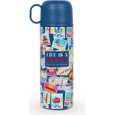 Legami Hot & Cold termoska s hrnčekom Vacuum Bottle With Cup 500 ml Travel Stickers uni