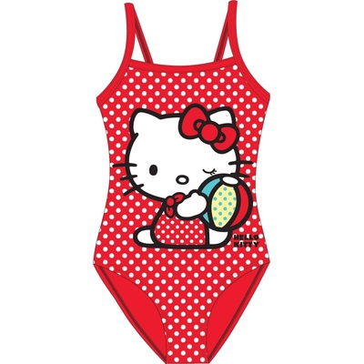 Kiddee Dívčí plavky Hello Kitty červené puntíky