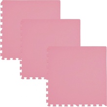 Divio Pěnový koberec MAXI COLOR 3 ks 62x62x1 cm růžový