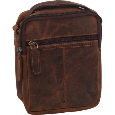 Pánské kožené Crossbody tmavěhnědý hunter V 250588